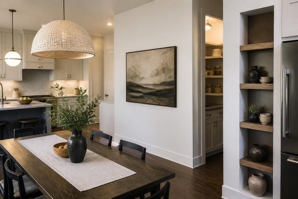 Kitchen canvas art placement zones