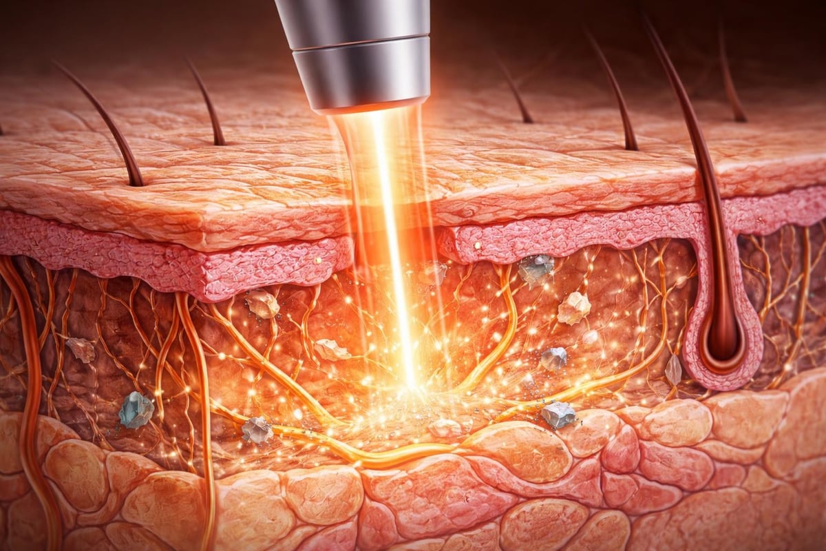 Laser skin treatment mechanism