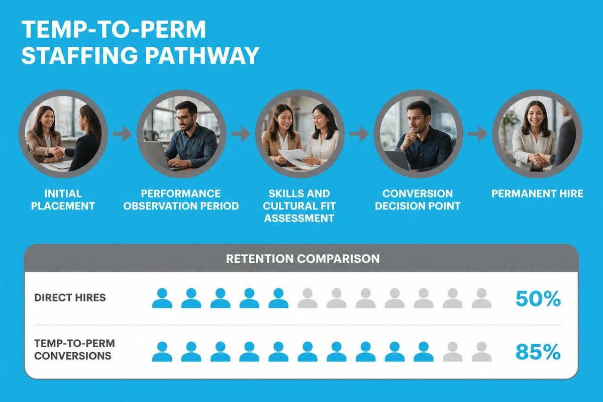 Temp-to-perm conversion process