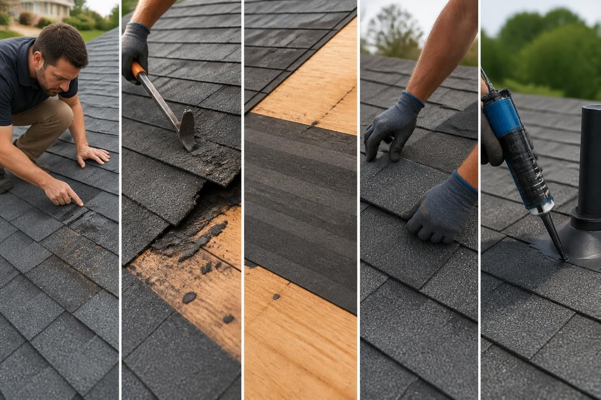 Shingle repair steps