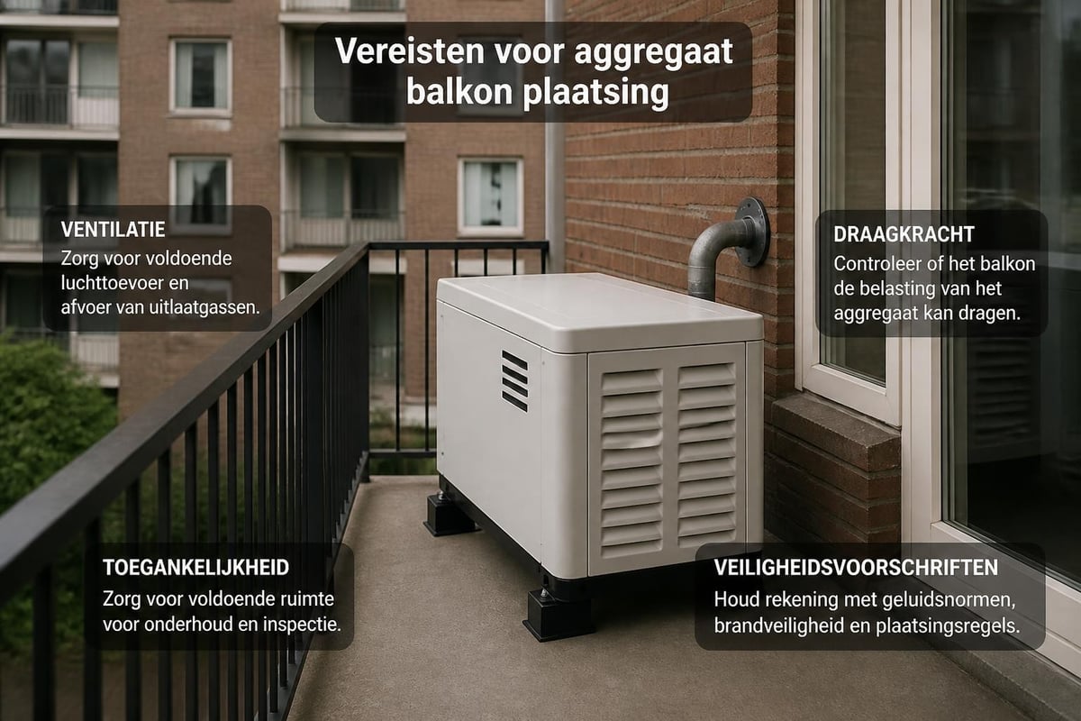 Generator plaatsing op balkon