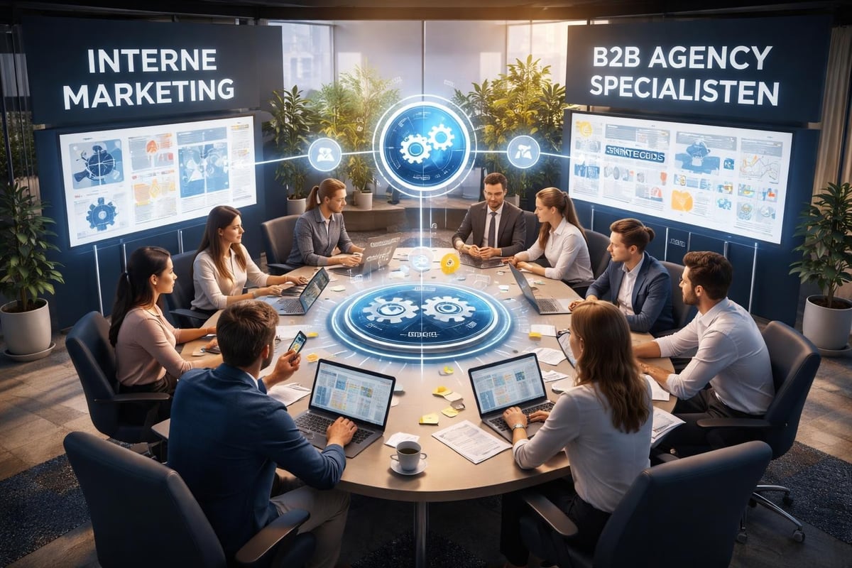 Hybride samenwerking tussen interne teams en B2B agency