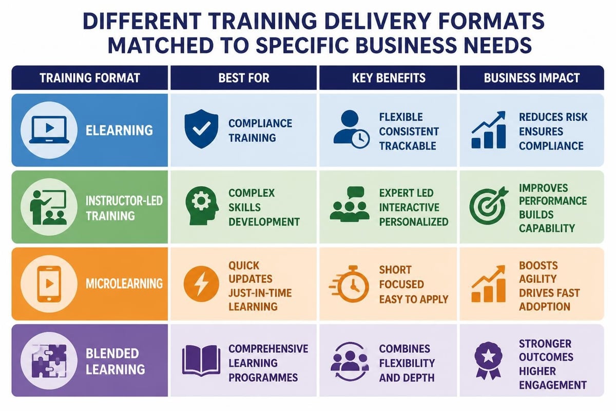 Training delivery methods comparison
