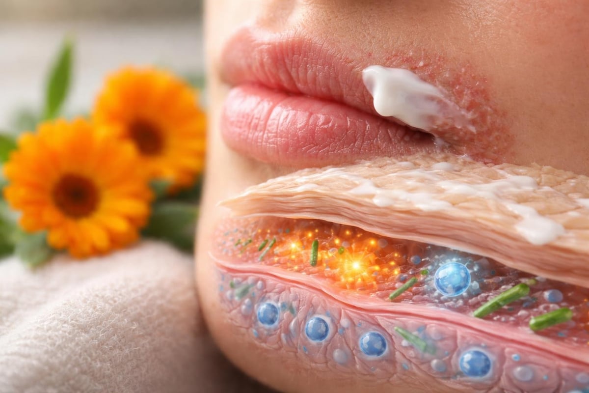Calendula's healing mechanism on skin