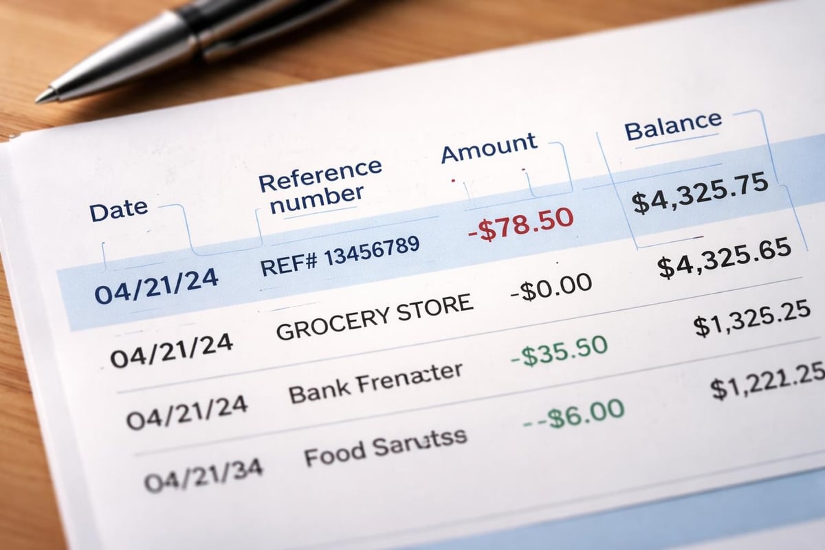 Bank statement transaction components
