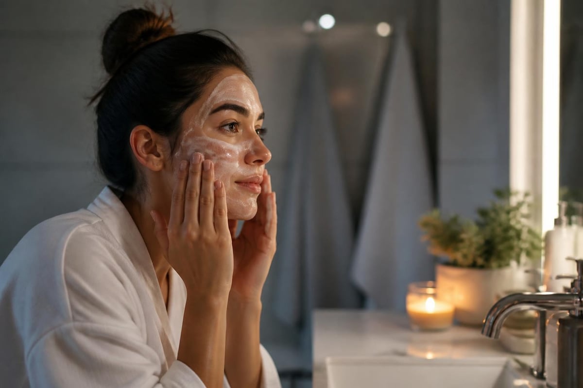 Evening skincare routine steps