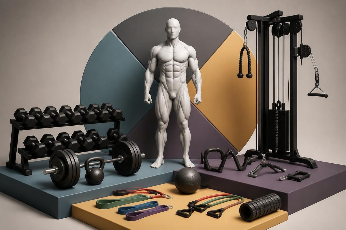 Comprehensive strength training equipment setup