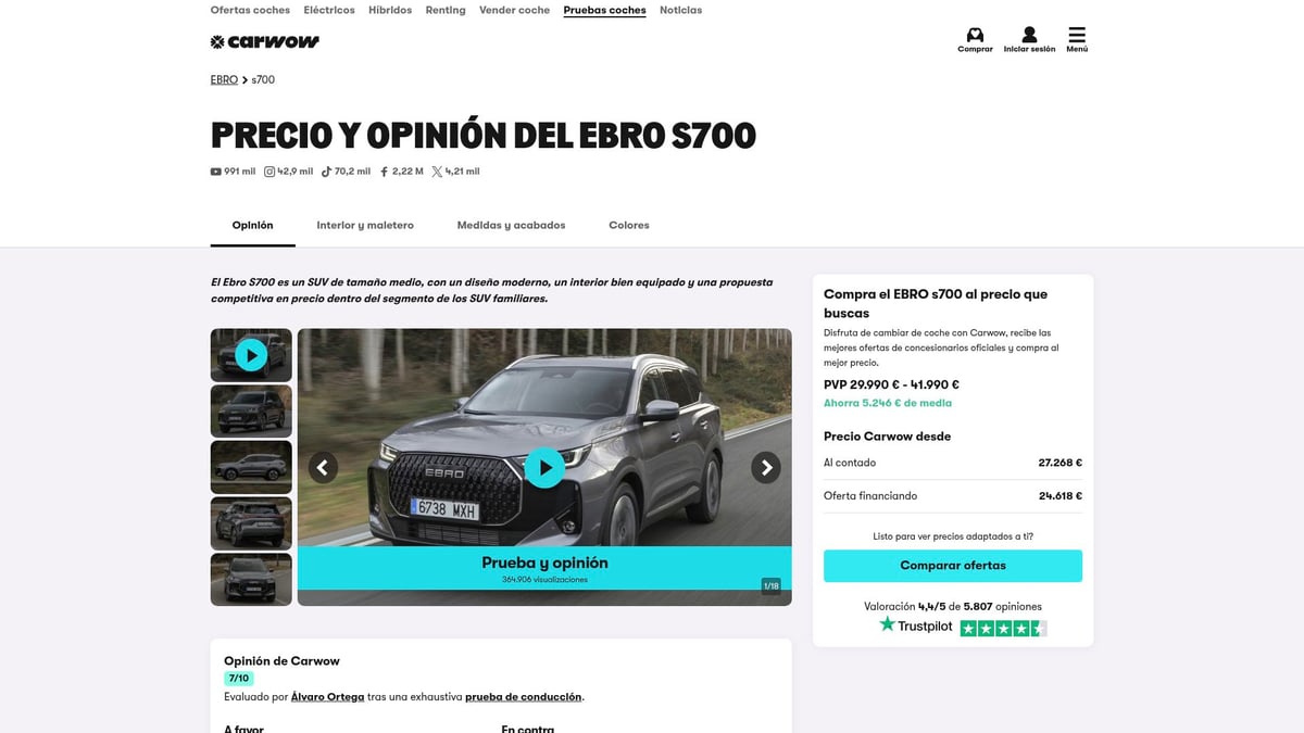 Top 10 Coches Chinos en España Que Sorprenden en 2025 - Ebro S700