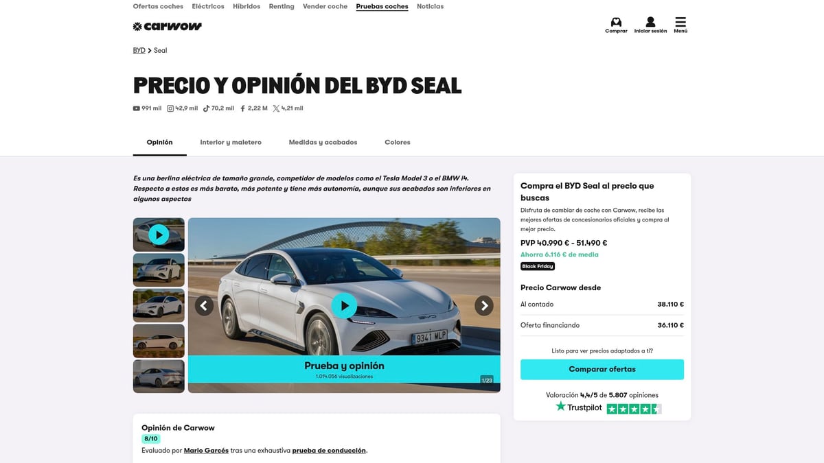 Top 10 Coches Chinos en España Que Sorprenden en 2025 - BYD Seal