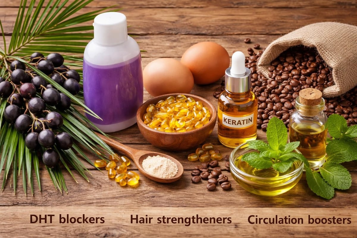 Active ingredient categories in thinning shampoo