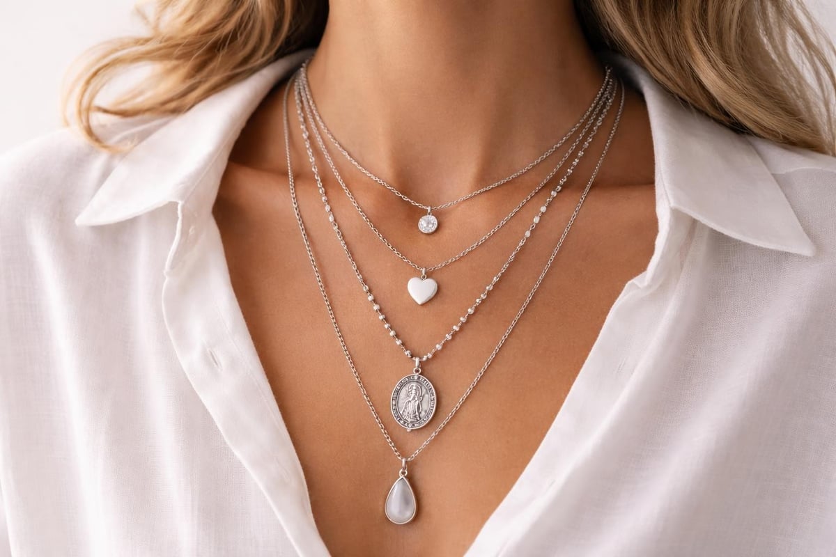 Silver pendant layering techniques