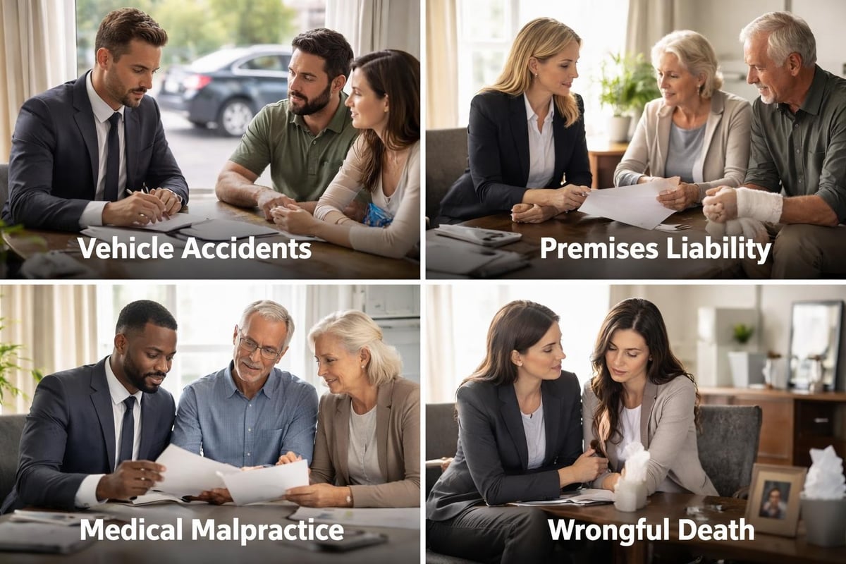 Personal injury case types and attorney specializations