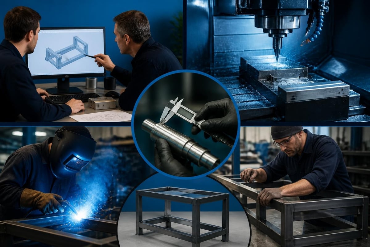 Industrial welding and machining workflow