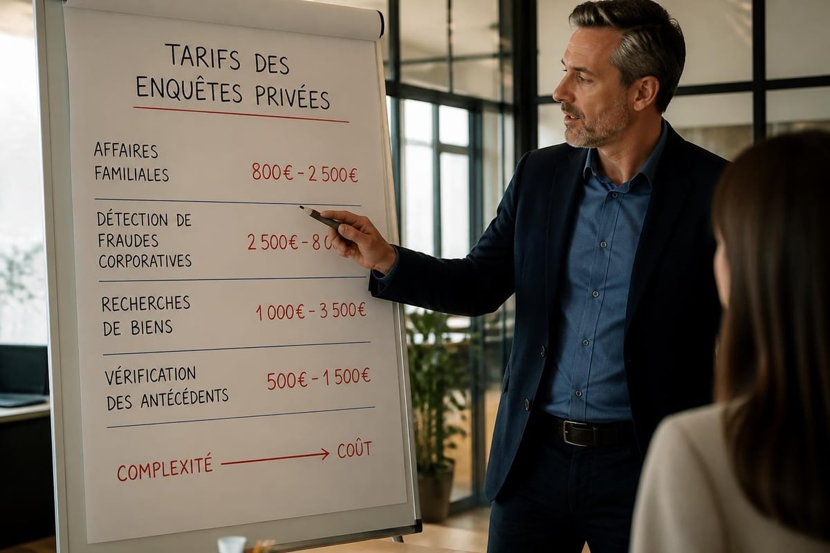 Types d'enquêtes et fourchettes tarifaires