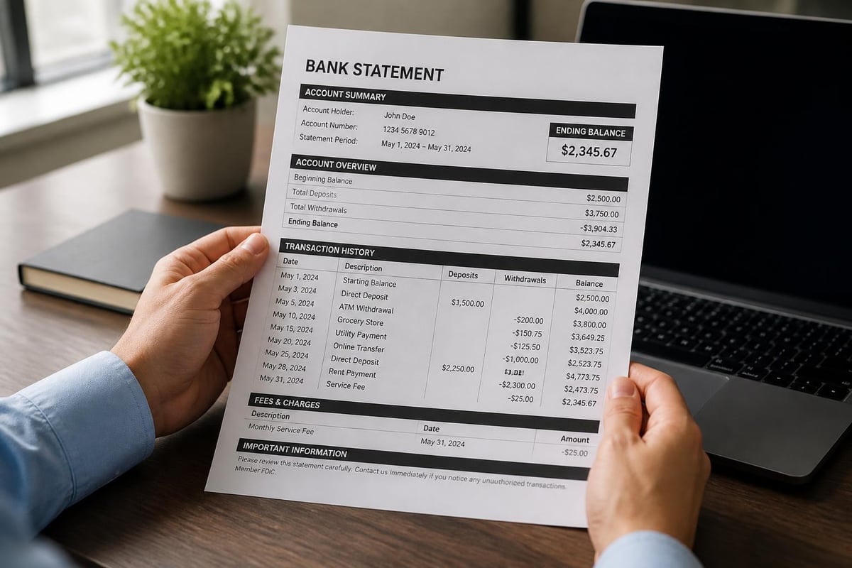 Bank statement PDF components