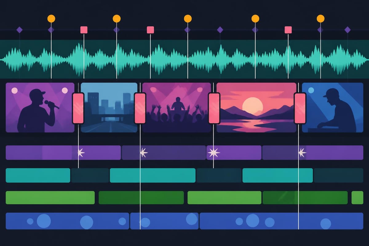 Music video editing timeline