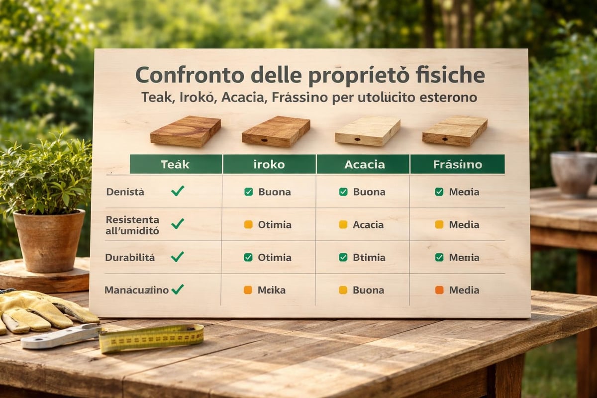 Comparazione essenze legnose