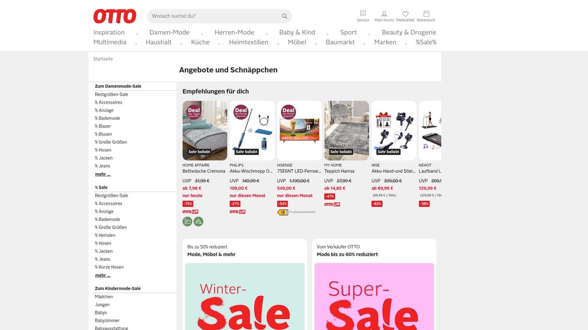 Top 7 De Deals 2026: Die Besten Sparangebote Entdecken - OTTO Sale – Mode, Möbel & Technik reduziert