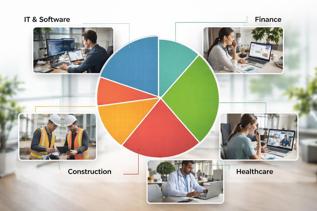 Homeoffice-Verteilung nach Branchen
