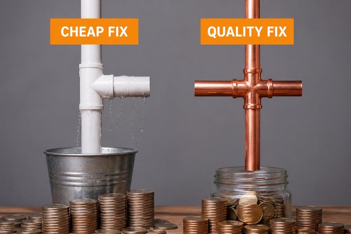 Value versus price in plumbing services