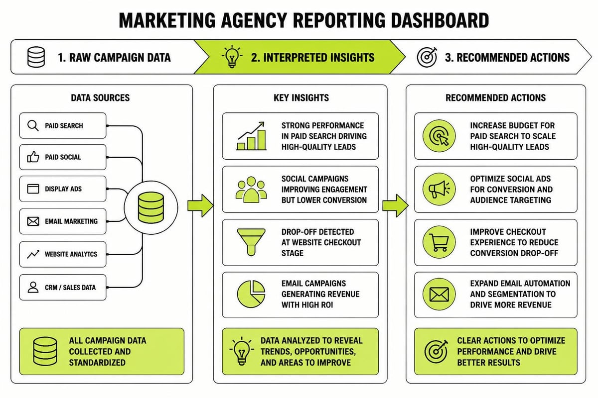 Client reporting dashboard structure