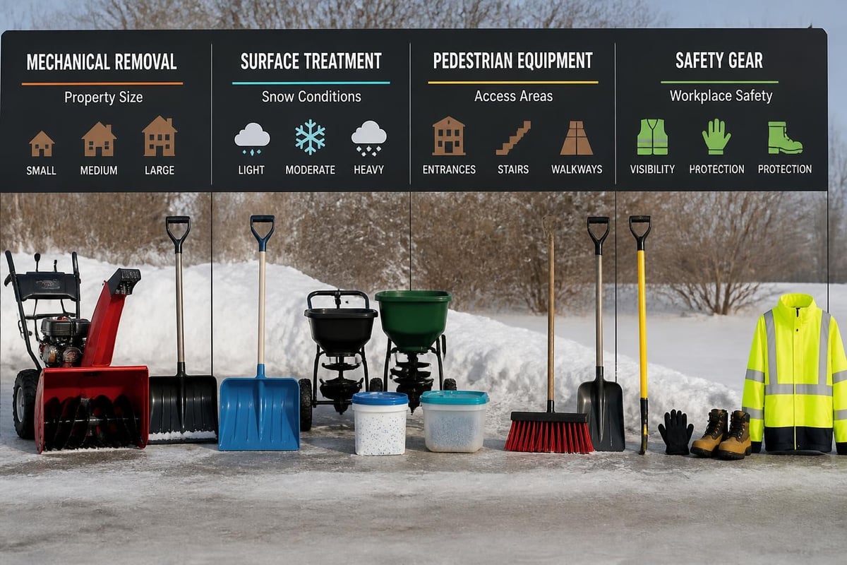 Snow equipment categories for commercial properties