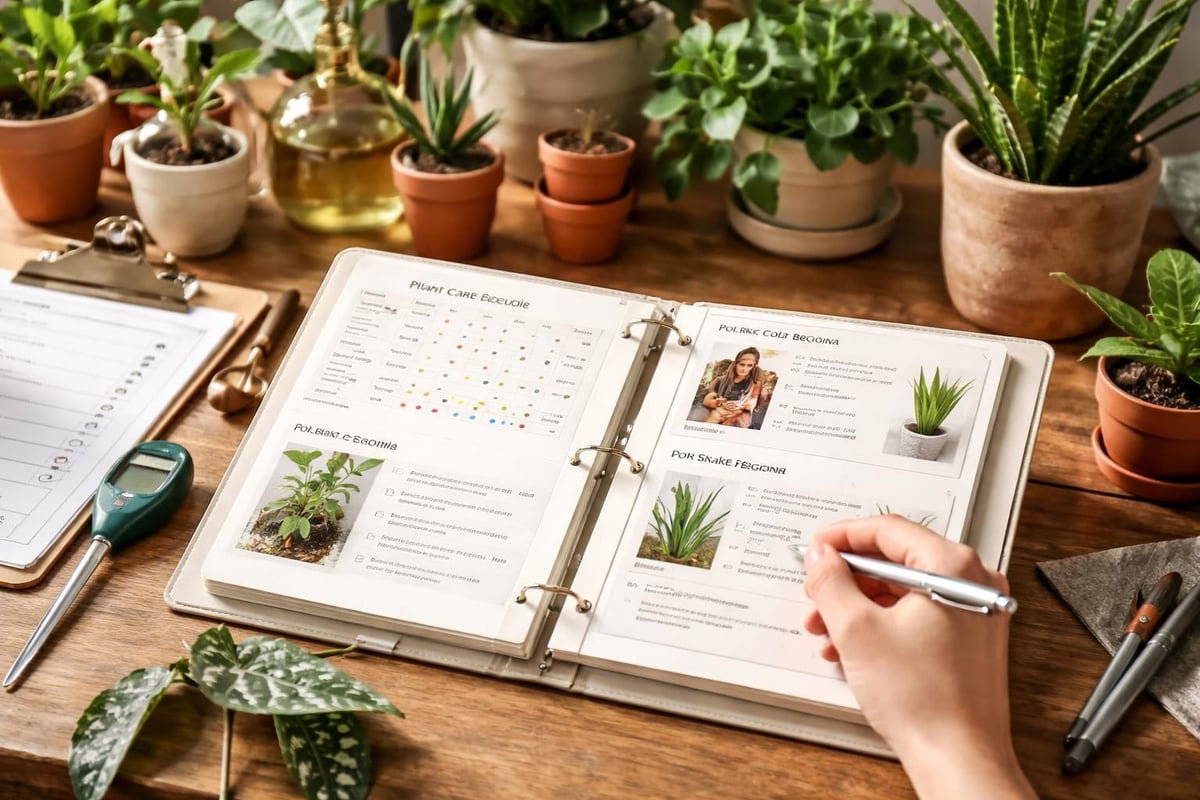 Indoor plant care tracking system