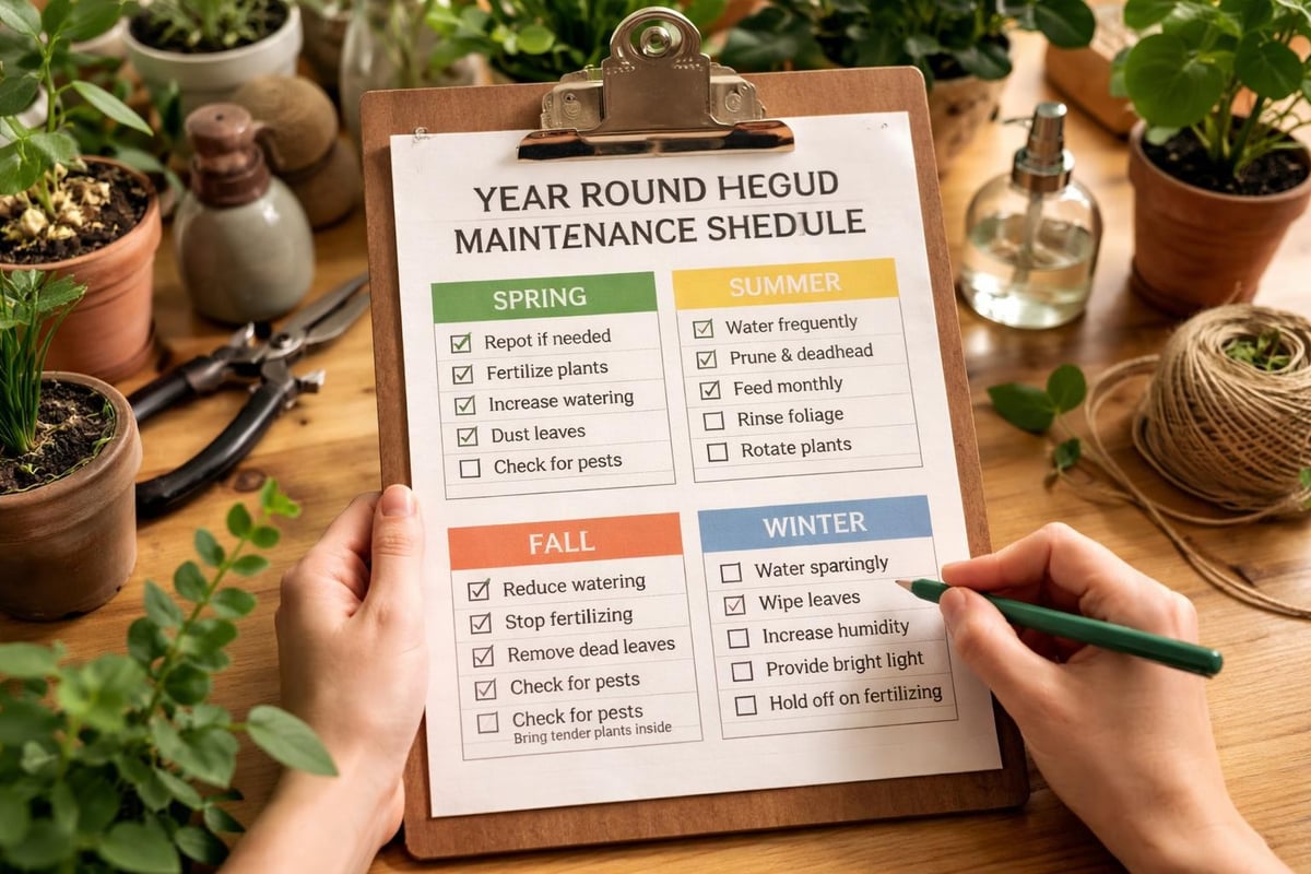 Seasonal plant care calendar