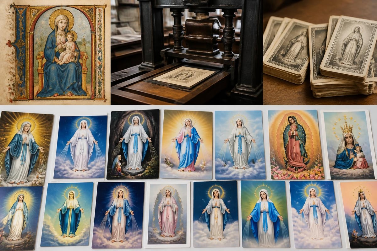 Evolution of Marian prayer cards