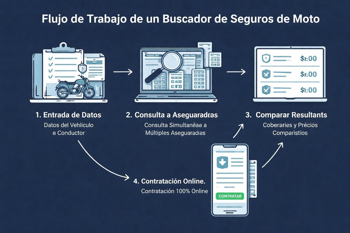 Proceso de búsqueda de seguros de moto