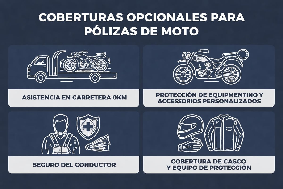 Coberturas adicionales para seguros de moto