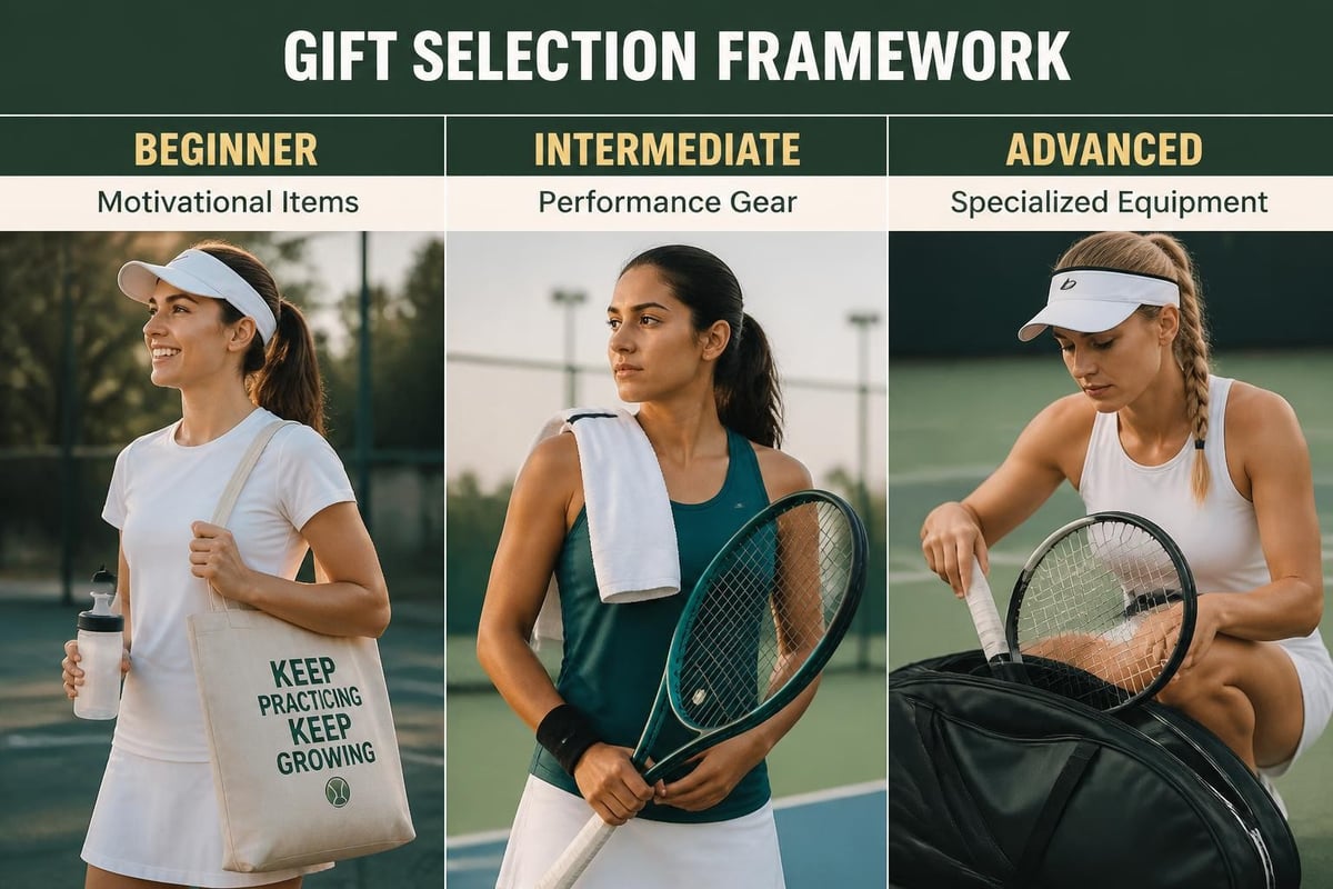 Gift categories by tennis player skill level