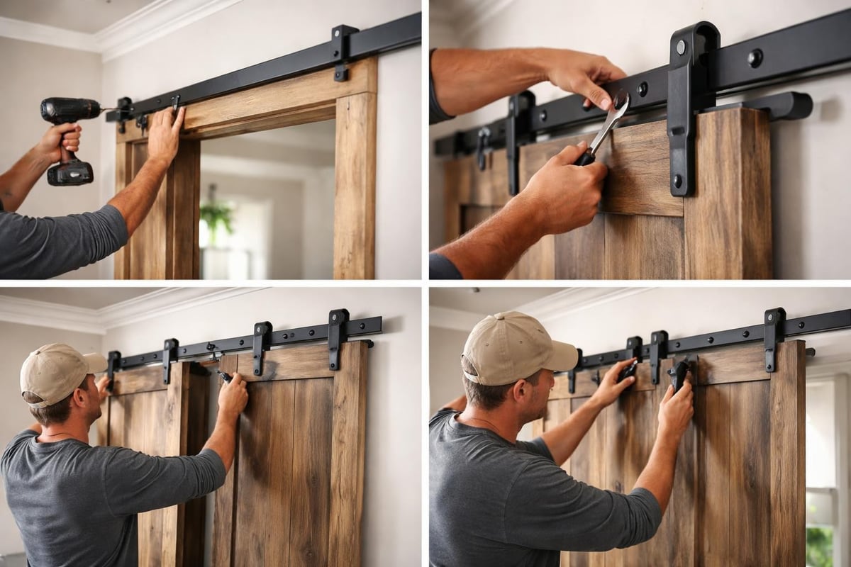 Bifold barn door installation steps