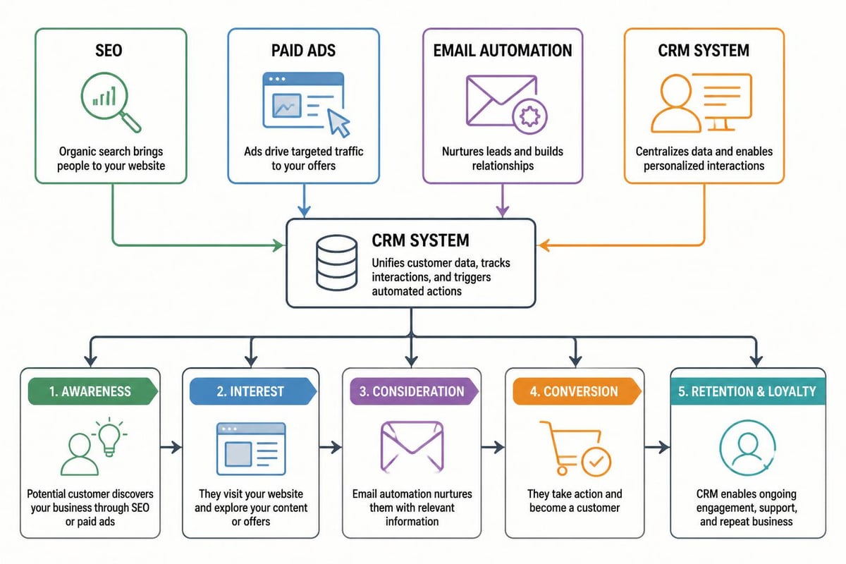 Marketing channel integration diagram