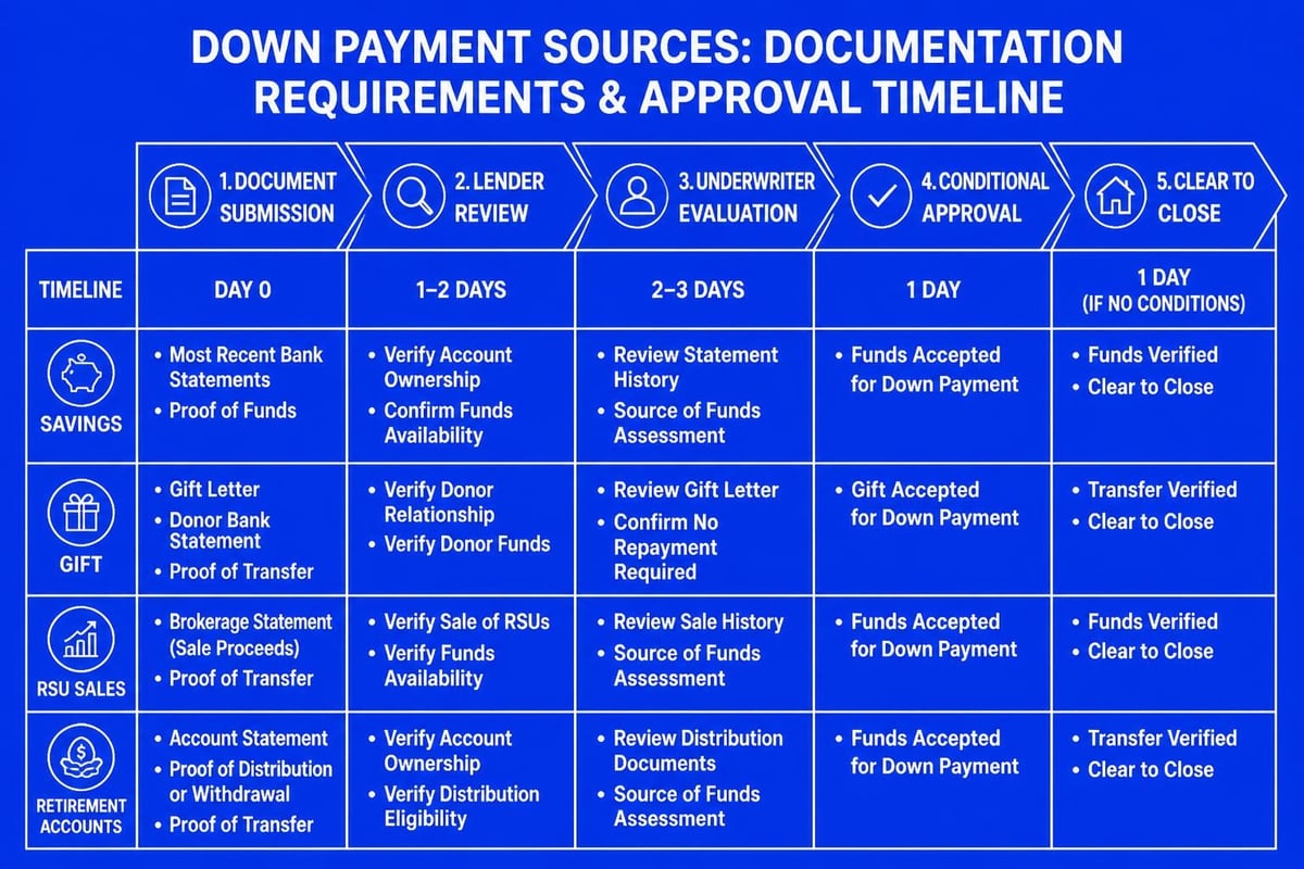 Down payment source verification process