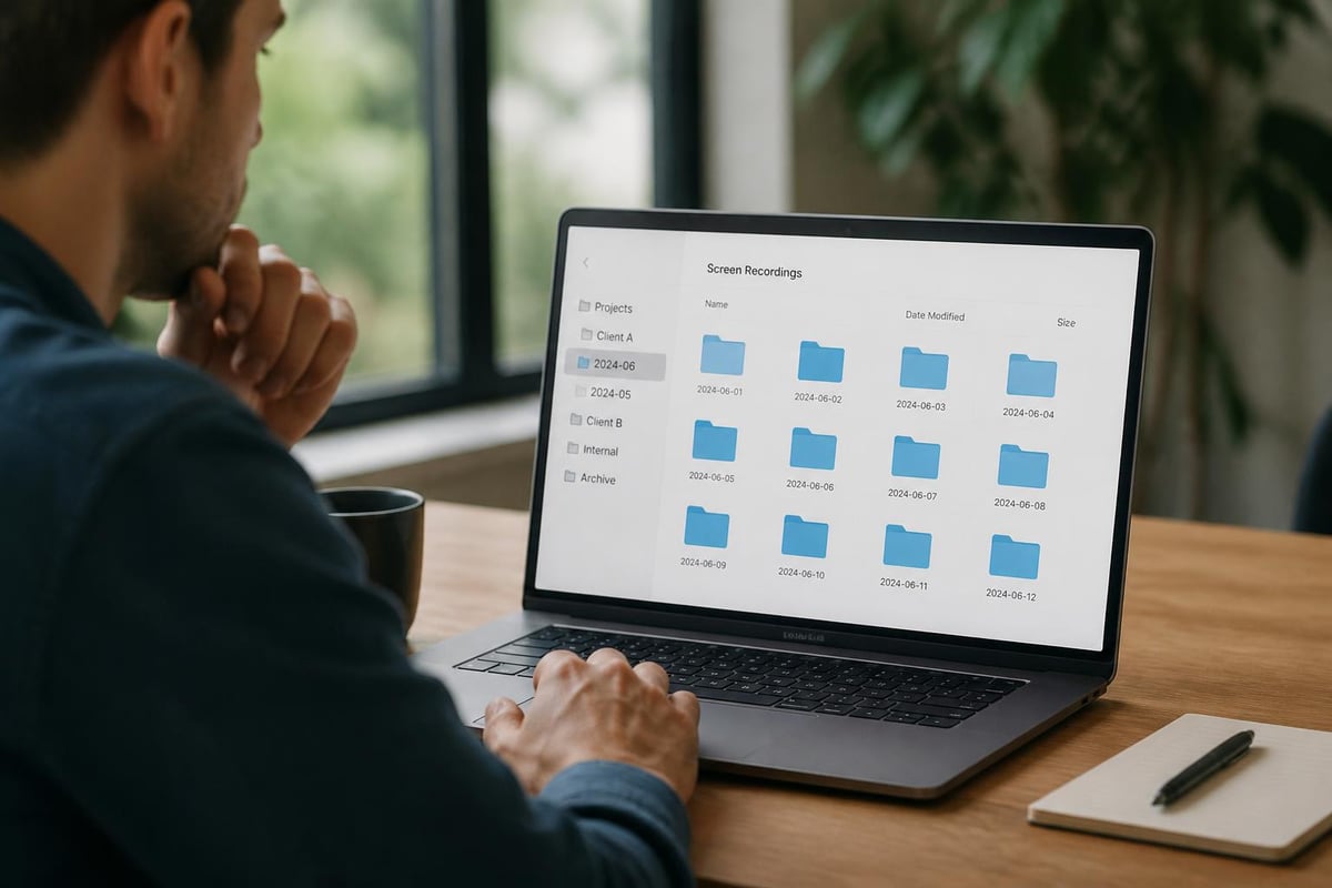 Video screen capture organization system