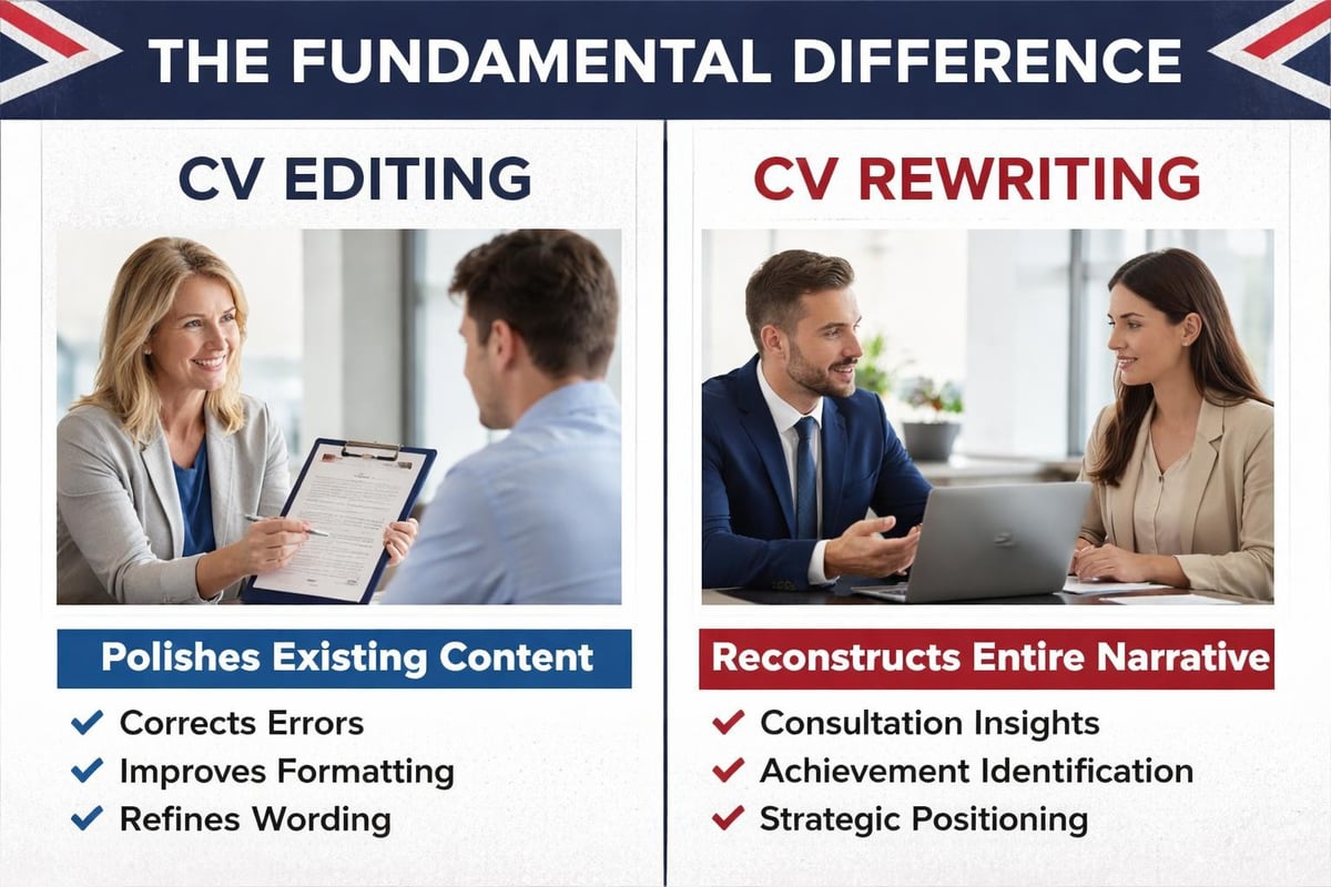 Editing versus rewriting comparison