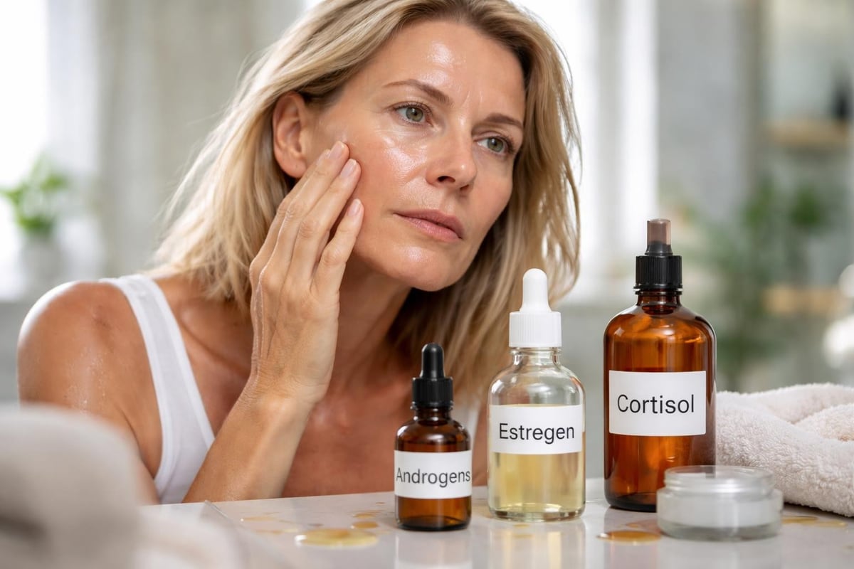 Hormonal changes affecting skin during menopause