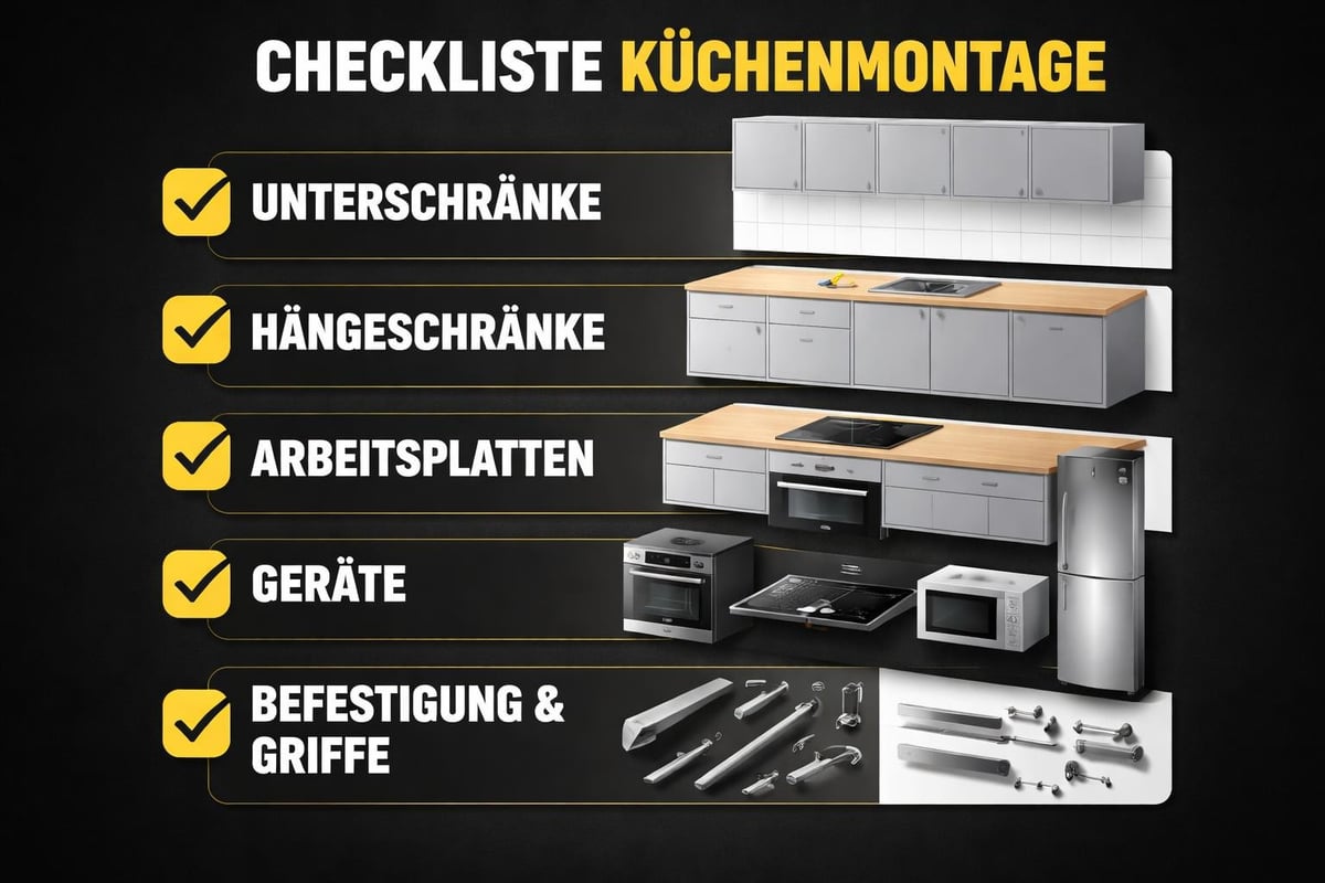 Küchenkomponenten Checkliste