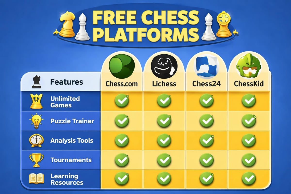 Free chess platform features comparison