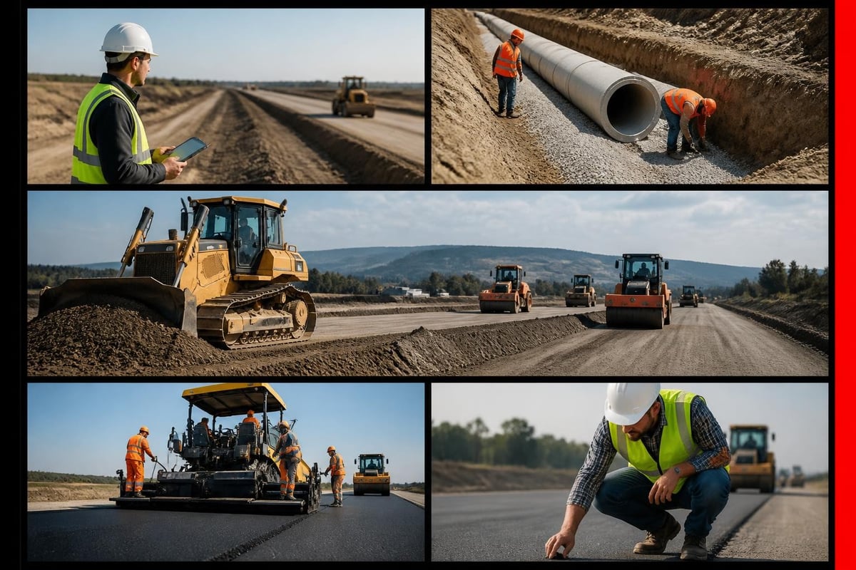 Highway construction project phases