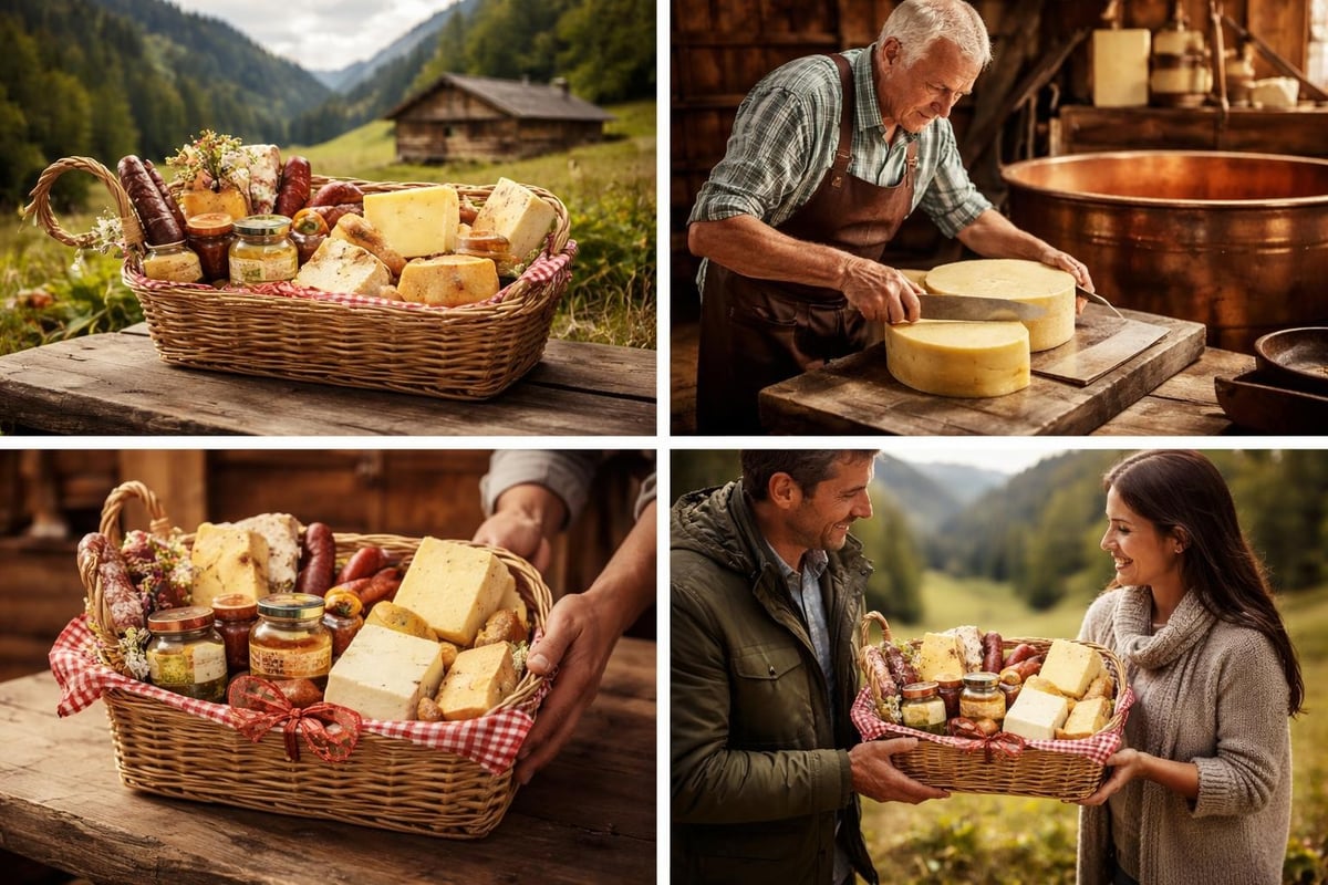 Käsegeschenk Konzept