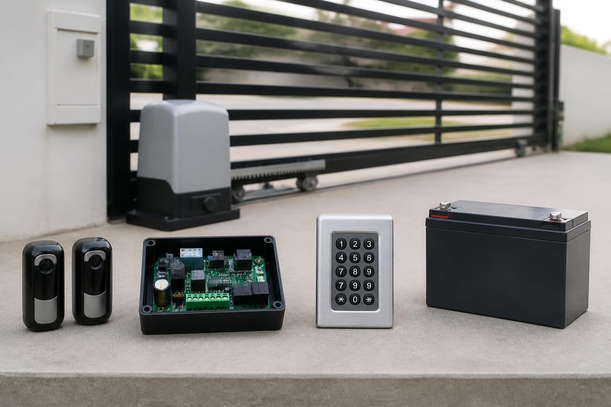 Automatic gate components and systems