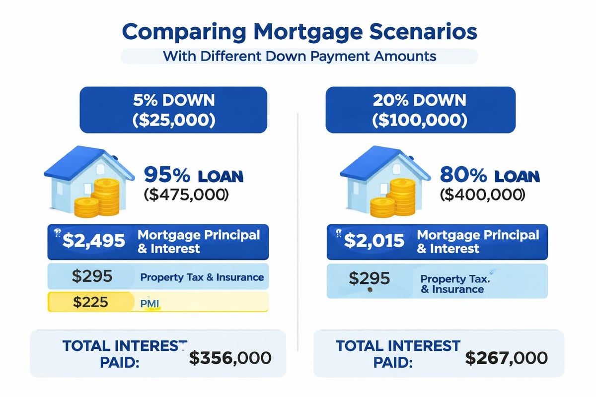 Down payment and PMI comparison