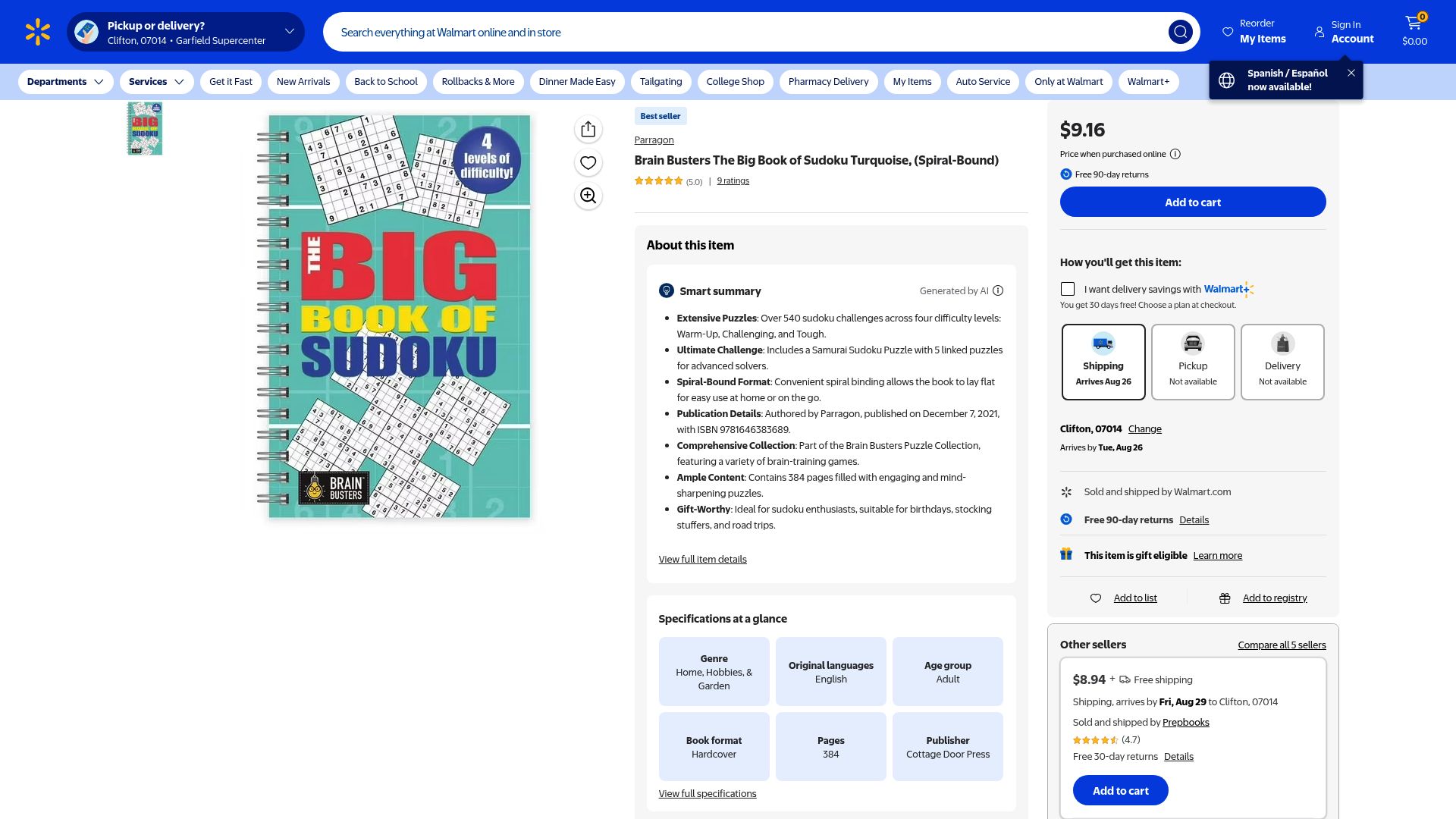Top 10 Sudoku Game Books to Try in 2025 - Brain Busters The Big Book of Sudoku Turquoise