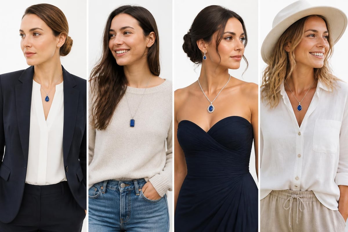 Blue necklace styling guide
