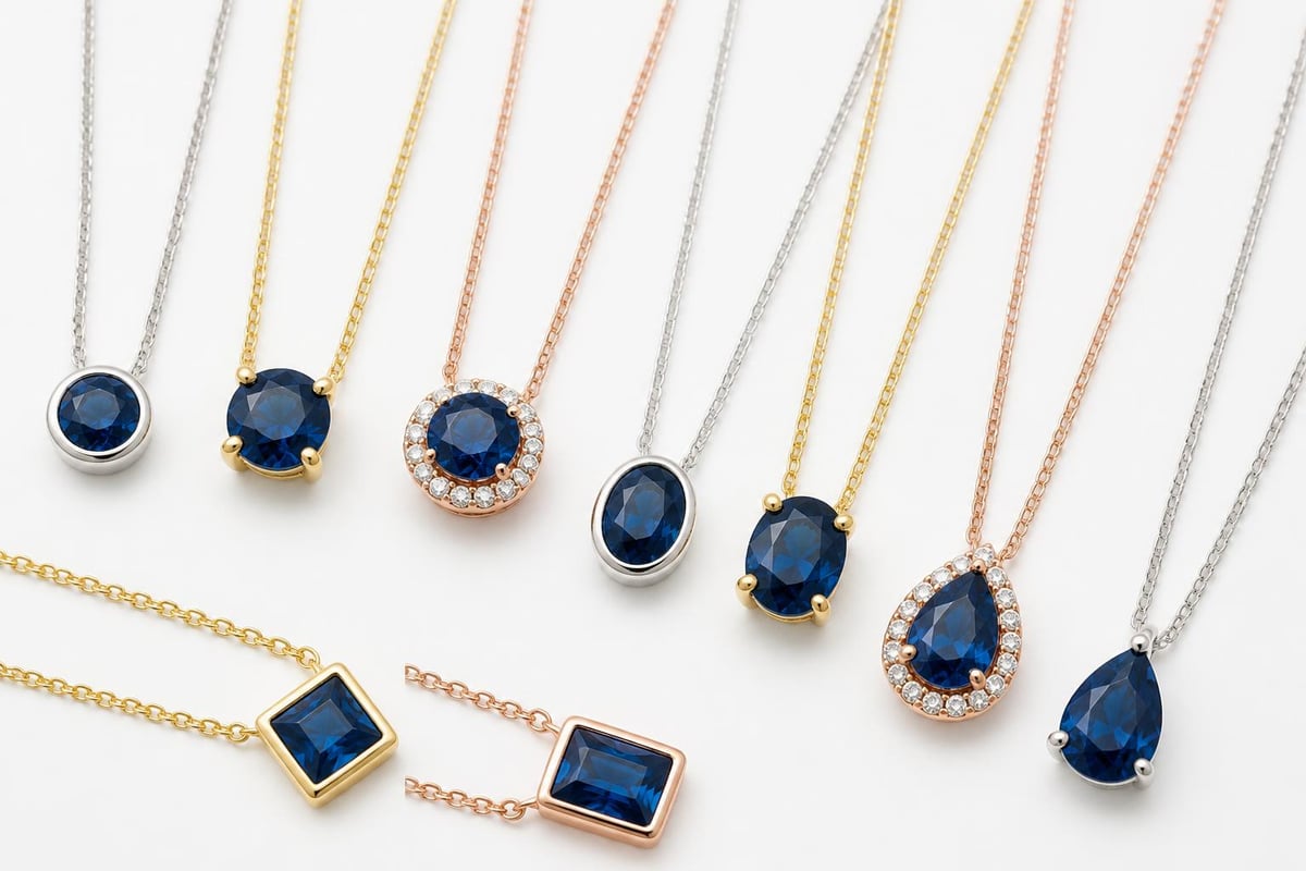 Blue necklace design elements