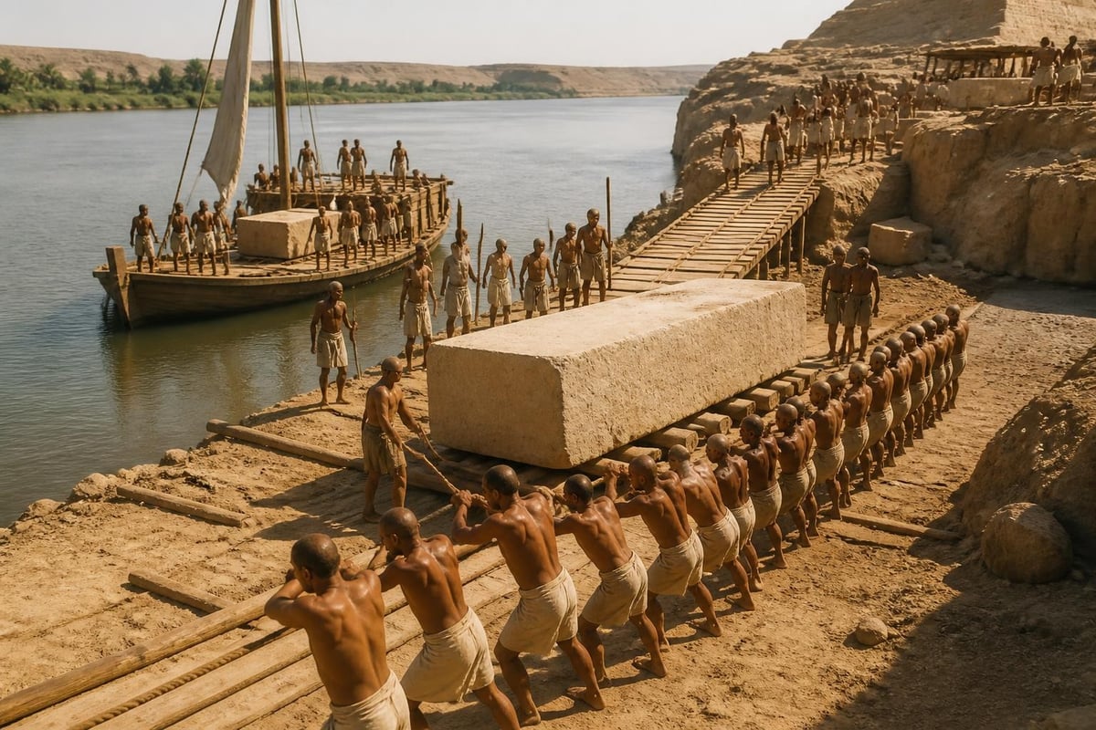 Pyramid construction logistics