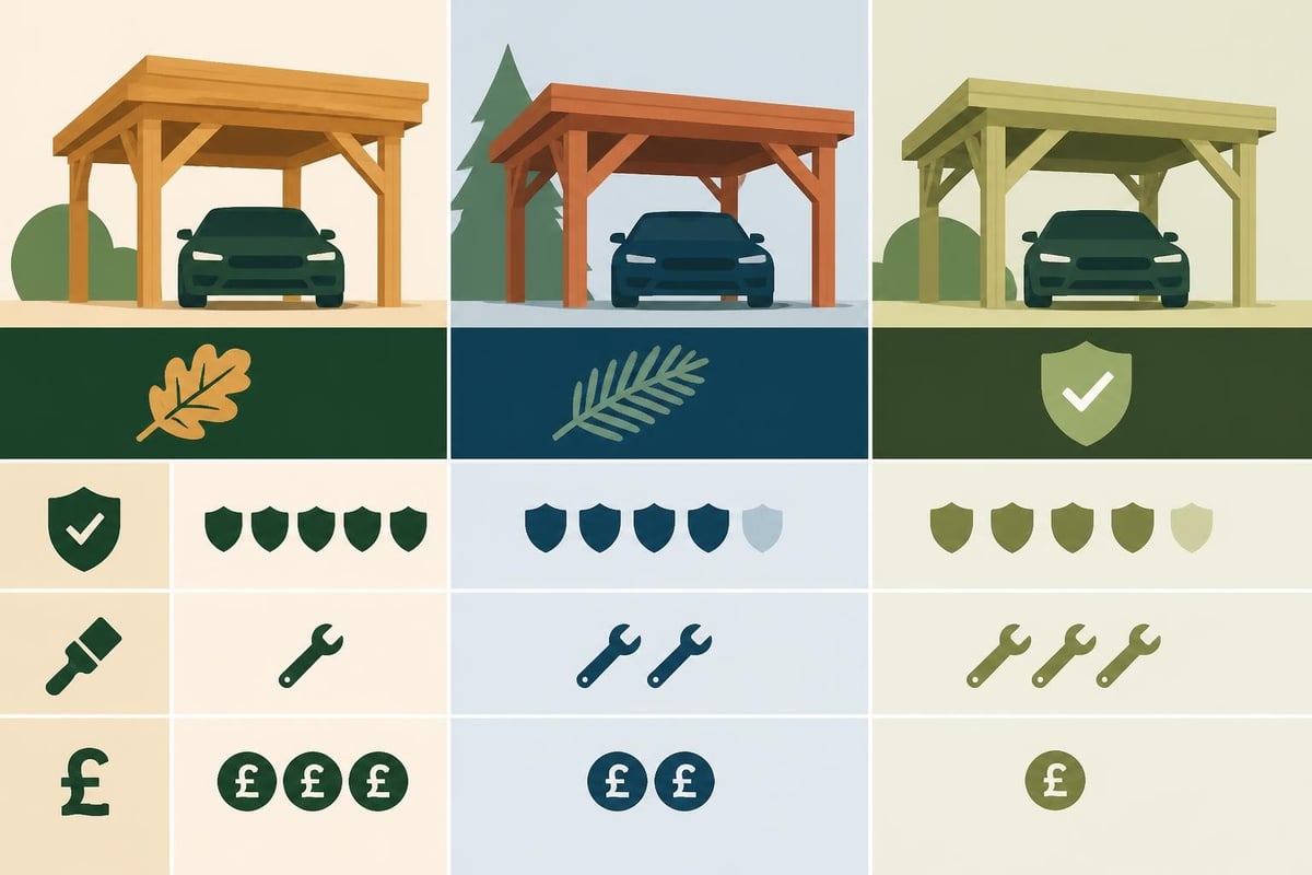 Timber species comparison for carport construction