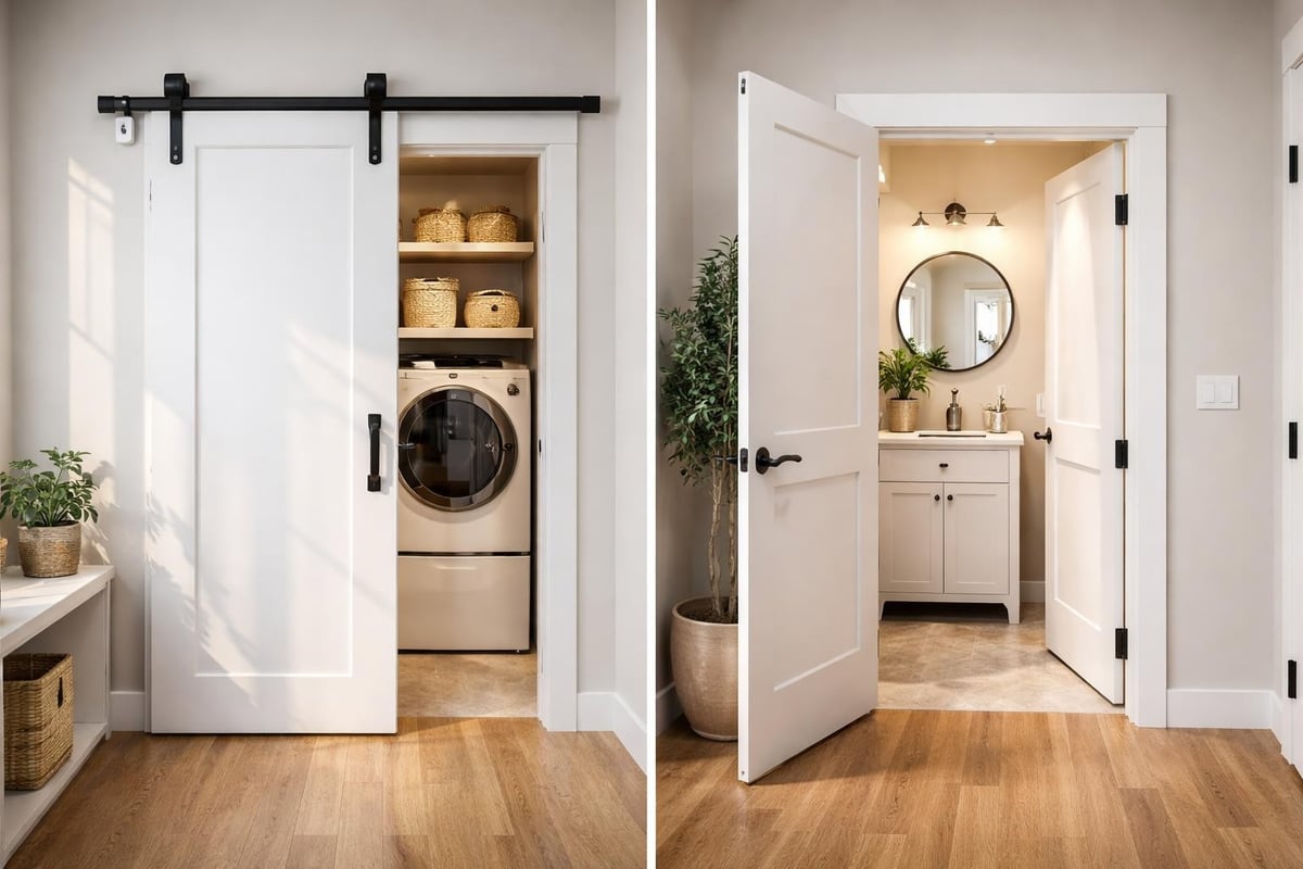 Barn door space-saving benefits